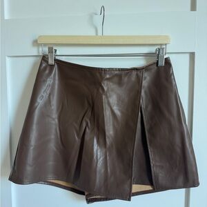 Kendall & Kylie Brown Faux Leather Skort
